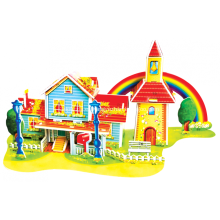 Rompecabezas de la casa arco iris 3D